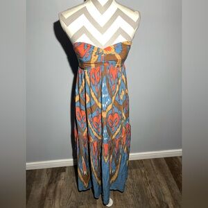Free People Strapless Multicolor Maxi Dress